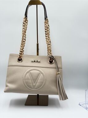 Valentino by Mario Valentino Kali Leather Chain Shoulder Bag